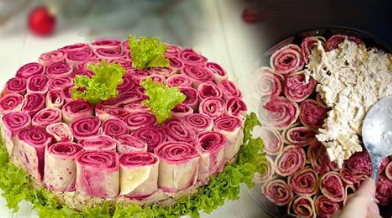 Особенный салат «Букет роз»